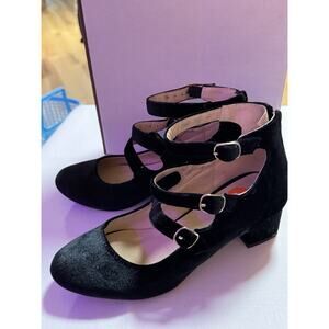 Catherine Malandrino Block Heel Pumps Size 7 Triple Buckle Ankle Straps